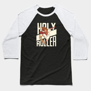 Holy Roller | Funny Skateboarding Jesus Baseball T-Shirt